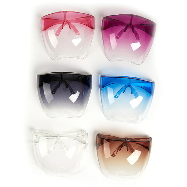 2pcs Face Shield Protective Face Cover Transparent Glasses Visor Anti-Fog clear
